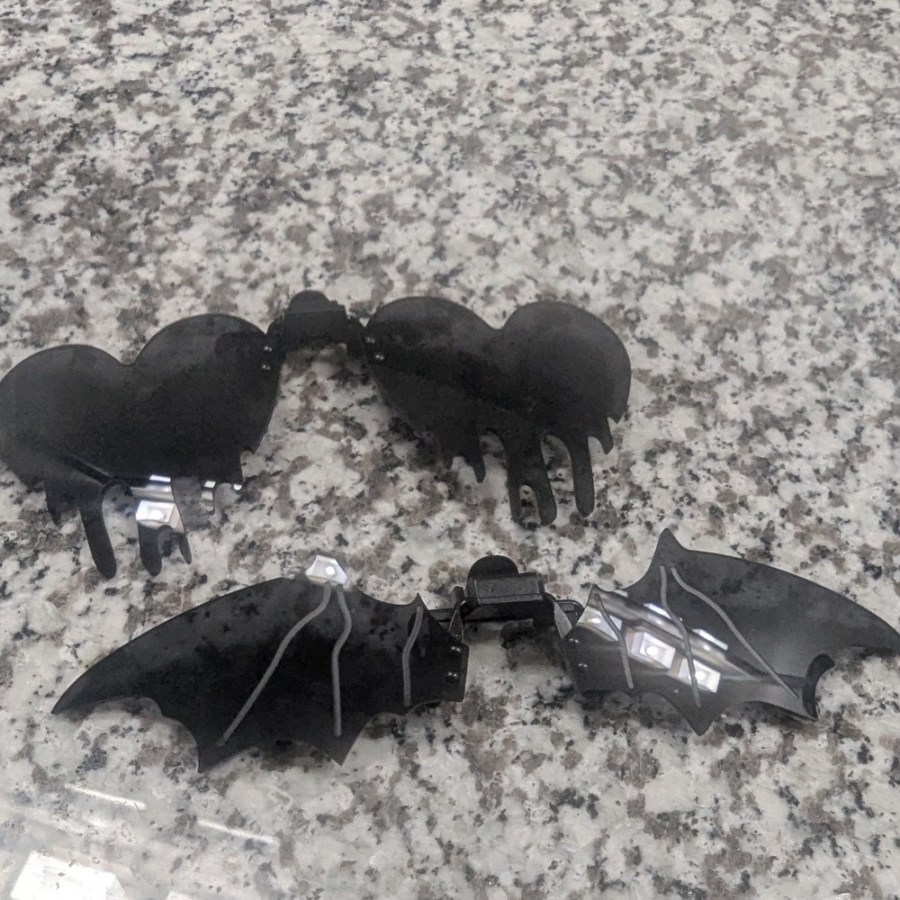 Black Bat and Heart Shaped Sunglasses